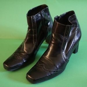 Franco Sarto Black Patent Booties